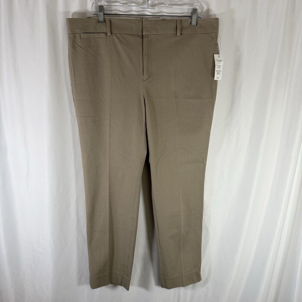 New Crown and Ivy Cary Pants Women's 14 Khaki Cotton Blend High Rise